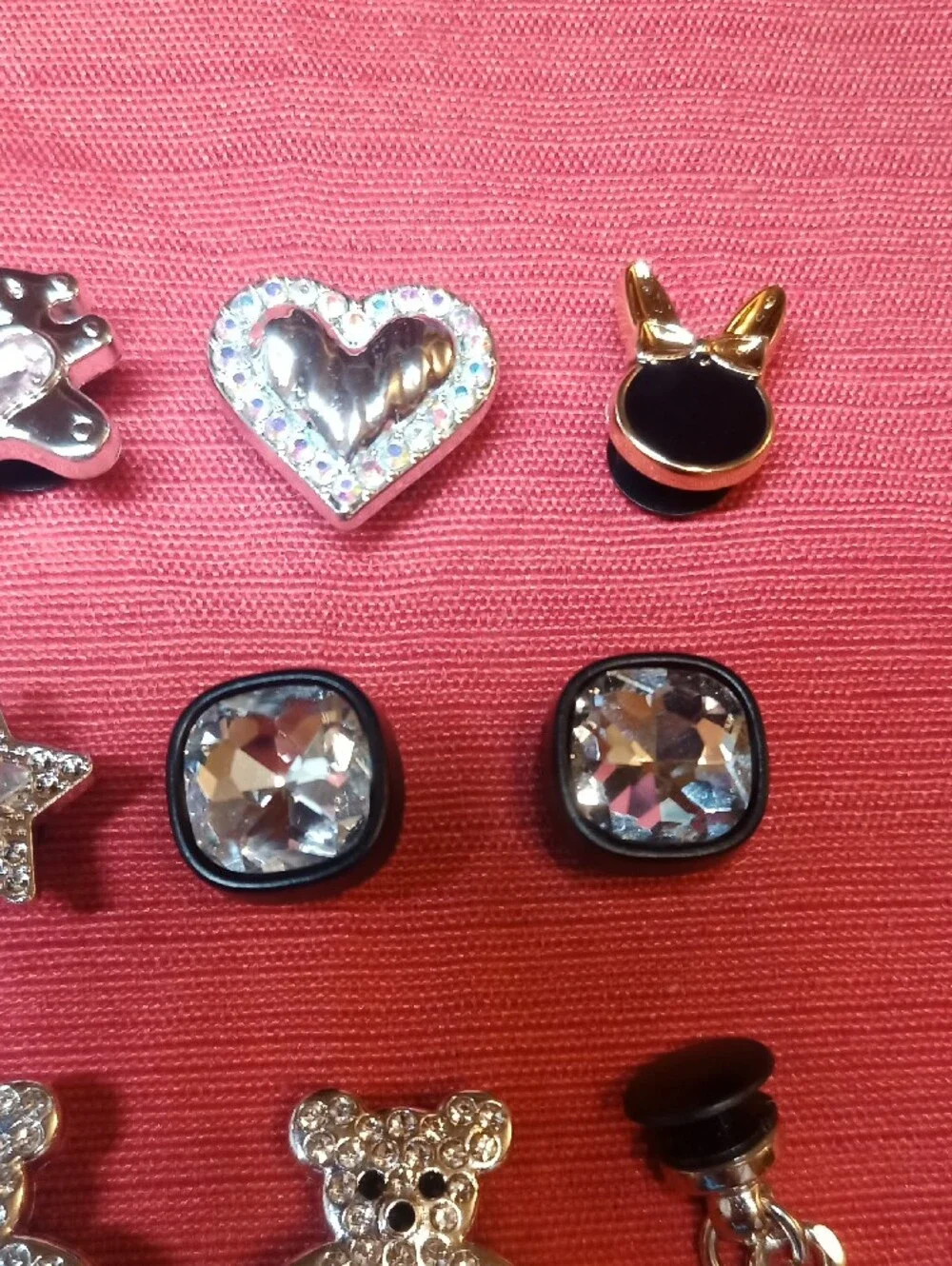SILVER & RHINESTONES PEARL BLING Shoe Charms Clog Luxury